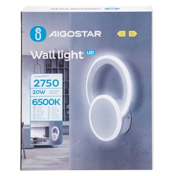 Aigostar - Applique murale LED/20W/230V 6500K blanc