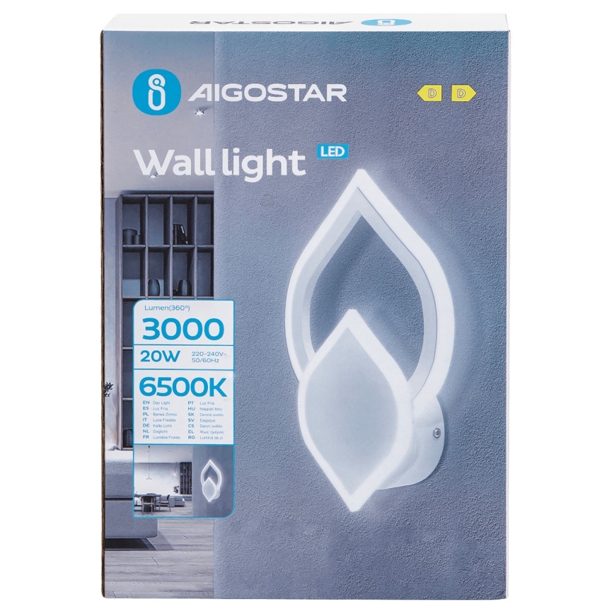 Aigostar - Applique murale LED/20W/230V 6500K blanc