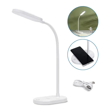 Aigostar - Lampe de table à intensité variable LED avec charge sans fil LED/2,5W/5V blanc