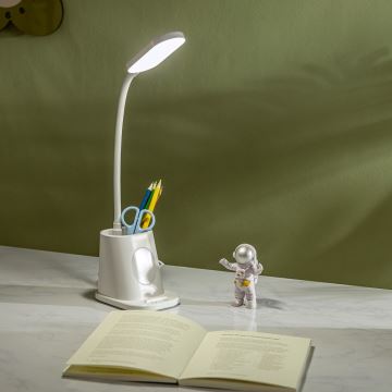 Aigostar - Lampe de table à intensité variable rechargeable LED/2,8W/5V 3000/5000K blanc