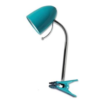 Aigostar -  Lampe de table pince 1xE27/11W/230V bleu/chrome