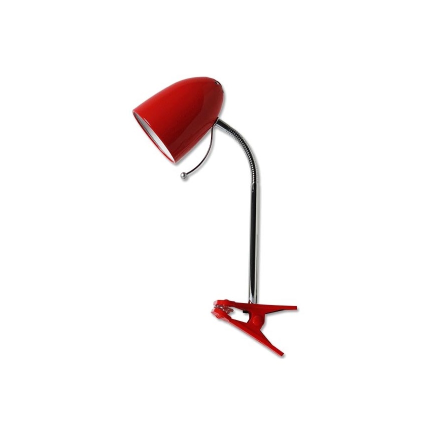 Aigostar - Lampe pince de table 1xE27/11W/230V rouge/chromé