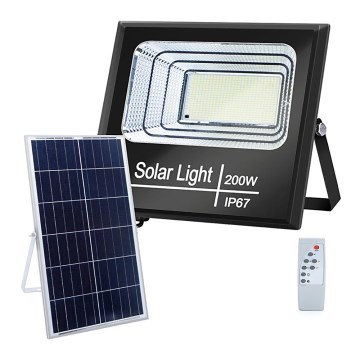 Aigostar - Projecteur solaire à intensité variable LED/200W/3,2V IP67 + télécommande