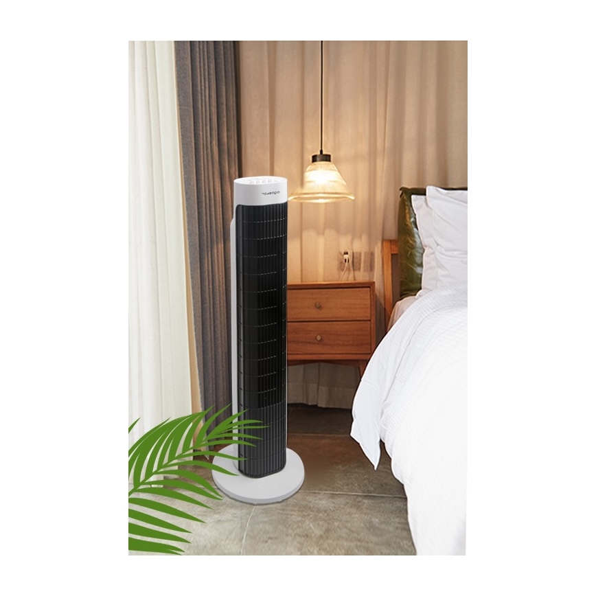 Aigostar - Ventilateur colonne 45W/230V noir/blanc