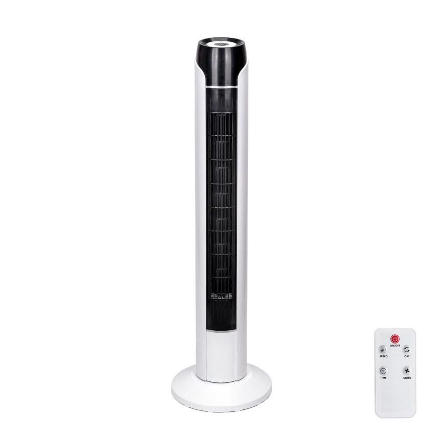 Aigostar - Ventilateur colonne 50W/230V noir/blanc + télécommande