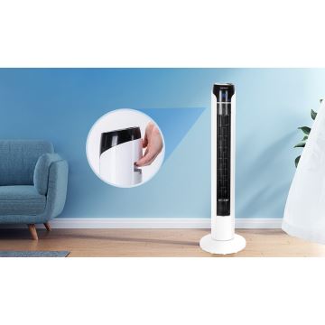 Aigostar - Ventilateur colonne 50W/230V noir/blanc + télécommande