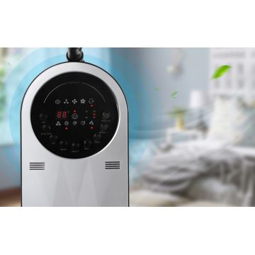 Aigostar - Ventilateur sur pied avec brumisateur 95W/230V noir/gris + télécommande