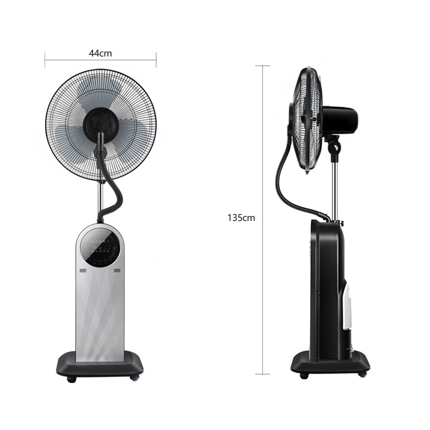 Aigostar - Ventilateur sur pied avec brumisateur 95W/230V noir/gris + télécommande