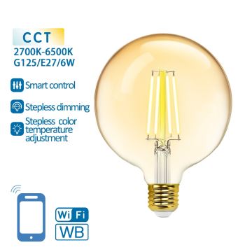 Ampoule à intensité variable LED FILAMENT G125 E27/6W/230V 2700-6500K Wi-Fi - Aigostar