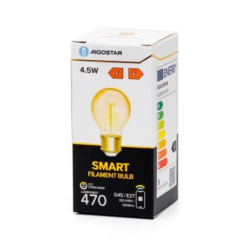 Ampoule à intensité variable LED FILAMENT G45 E27/4,5W/230V 2700-6500K Wi-Fi - Aigostar