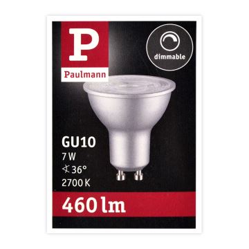 Ampoule à intensité variable LED GU10/7W/230V 2700K - Paulmann 28753