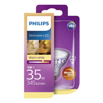 Ampoule à intensité variable LED Philips Warm Glow GU5,3/5W/12V 2200-2700K