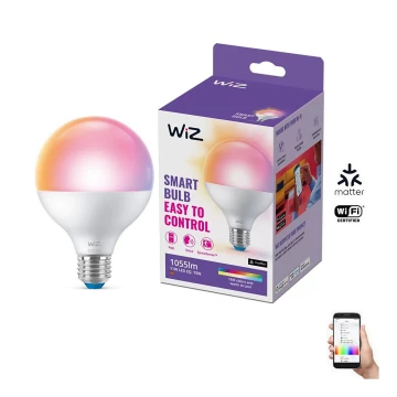 Ampoule à intensité variable LED RGB G95 E27/11W/230V 2200-6500K Wi-Fi - WiZ