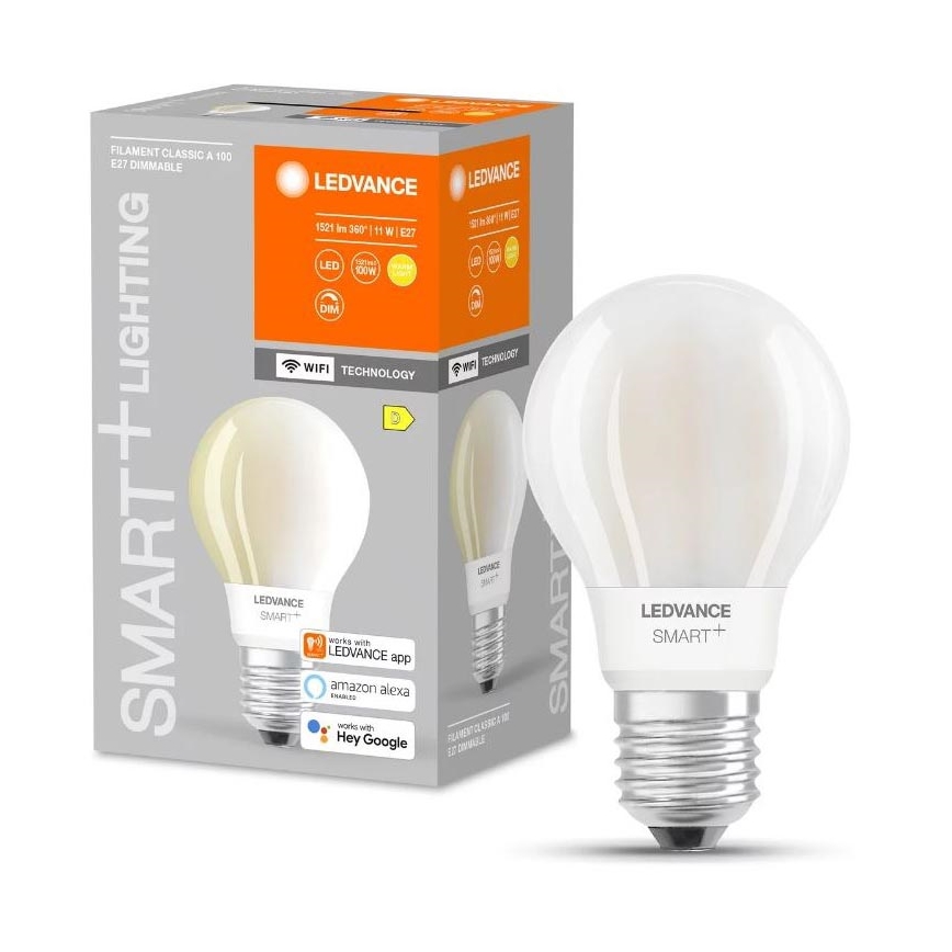 Ampoule à intensité variable LED SMART+ FILAMENT E27/11W/230V 2700K Wi-Fi - Ledvance