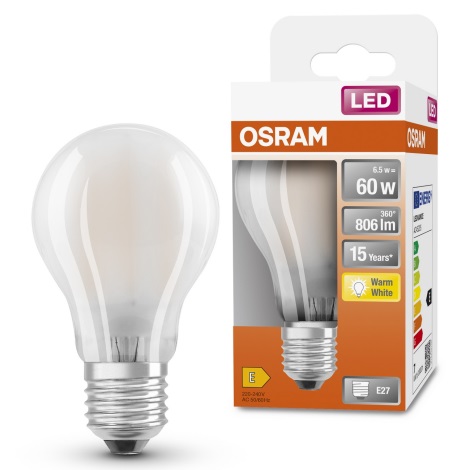 Ampoule LED A60 5W E27 2700k filament blanc chaud pro à prix mini !