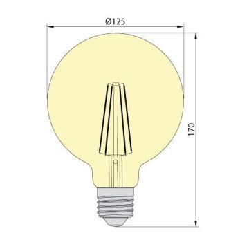 Ampoule LED LEDSTAR AMBER G125 E27/8W/230V 2200K