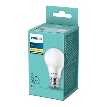 Ampoule LED Philips A60 E27/8W/230V 2700K
