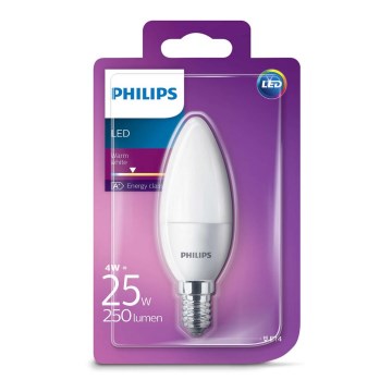 Ampoule LED Philips E14/4W/230V - CANDLE blanc de lait