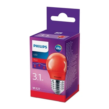 Ampoule LED Philips E27/3,1W/230V rouge