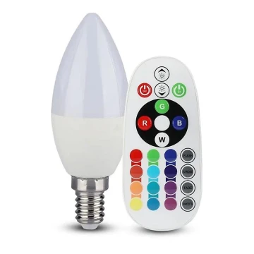 Ampoule LED RGB à intensité variable E14/4,8W/230V 4000K + télécommande