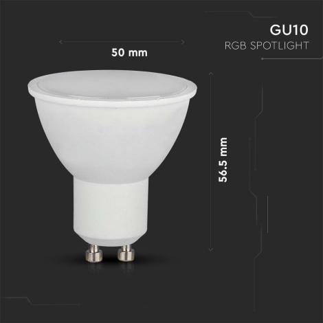 Lampe GU10 3W RGB Multicouleur + Télécommande