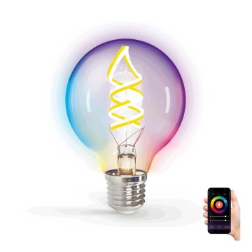 Ampoule LED RGBW FILAMENT G80 E27/4,9W/230V 2700K Wi-Fi - Aigostar