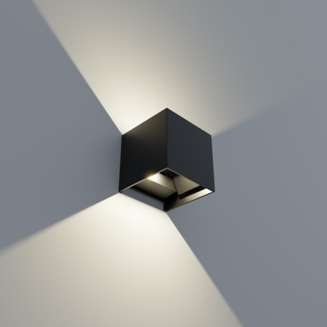 Applique avec détecteur de mouvement - lampe cube - pour intérieur et  extérieur - noir