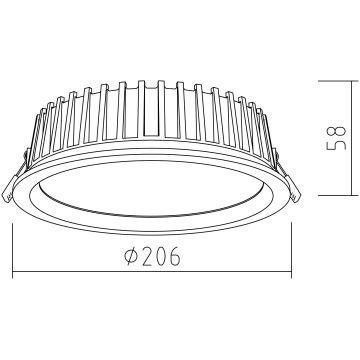 APLED - Spot encastrable LED RONDO WOODLINE LED/12W/230V 4000K d. 20 cm chêne bois massif