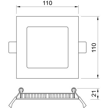 APLED - Spot encastrable de salle de bain LED SQUARE LED/6W/230V IP41 110x110 mm