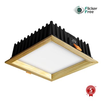 APLED - Spot encastrable LED SQUARE WOODLINE LED/12W/230V 3000K 17x17 cm pin bois massif