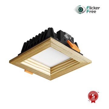 APLED - Spot encastrable LED SQUARE WOODLINE LED/3W/230V 3000K 9x9 cm pin bois massif