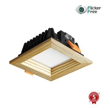 APLED - Spot encastrable LED SQUARE WOODLINE LED/3W/230V 4000K 9x9 cm pin bois massif