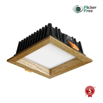 APLED - Spot encastrable LED SQUARE WOODLINE LED/6W/230V 3000K 12x12 cm chêne bois massif