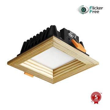 APLED - Spot encastrable LED SQUARE WOODLINE LED/6W/230V 3000K 12x12 cm pin bois massif