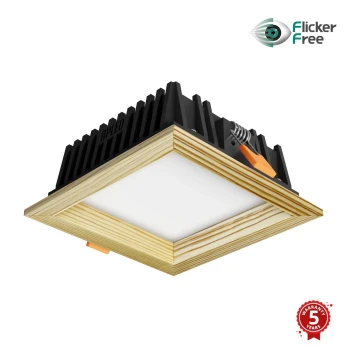 APLED - Spot encastrable LED SQUARE WOODLINE LED/6W/230V 4000K 12x12 cm pin bois massif