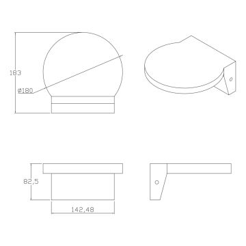 Applique murale extérieure TESA LED/10W/230V IP54 noir