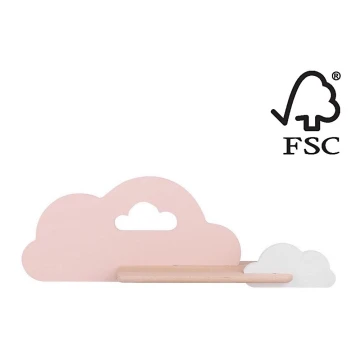 Applique murale LED enfant avec étagère CLOUD LED/5W/230V rose/blanche - certifié FSC