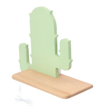 Applique murale pour enfants avec une étagère CACTUS LED/4W/230V vert/bois - certifié FSC