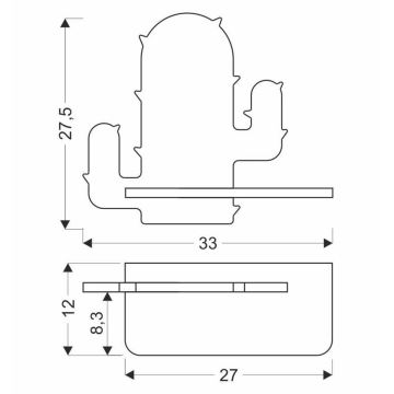 Applique murale pour enfants avec une étagère CACTUS LED/4W/230V vert/bois - certifié FSC