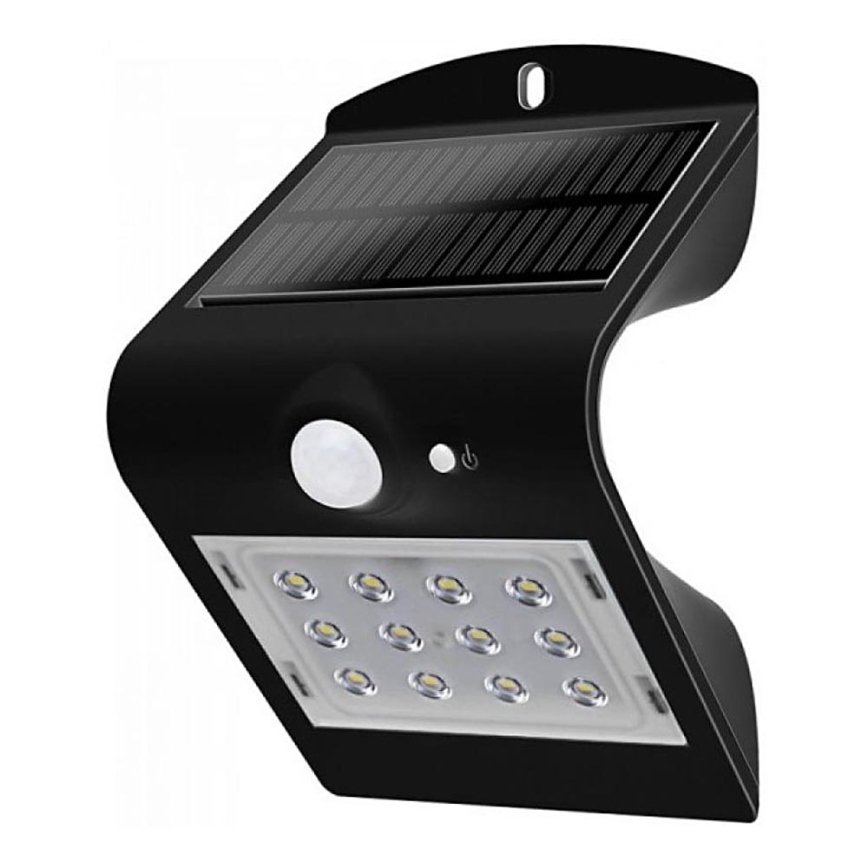 Applique murale solaire LED avec détecteur LED/1.5W/3,7V IP65 noir