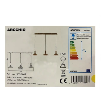 Arcchio - Suspension filaire JAIKA 3xE27/60W/230V
