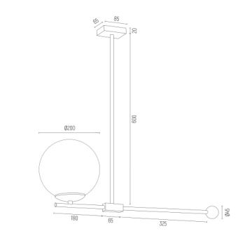 Argon 4738 - Lustre sur barre MEGAN 1xE14/7W/230V