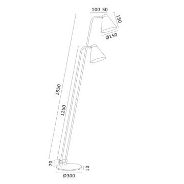 Argon 7077 - Lampadaire AVALONE 2xE27/15W/230V noir