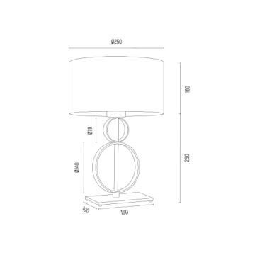 Argon 8310 - Lampe de table PERSEO 1xE27/15W/230V 42 cm crème/doré