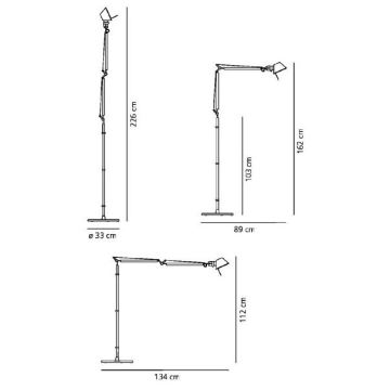 Artemide AR 0947010A+AR A012820 ENSEMBLE - Lampadaire TOLOMEO BASCULANTE 1xE27/100W/230V