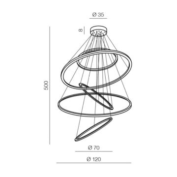 Azzardo AZ3138 - Suspension dimmable LED avec fil WHEEL LED/190W/230V