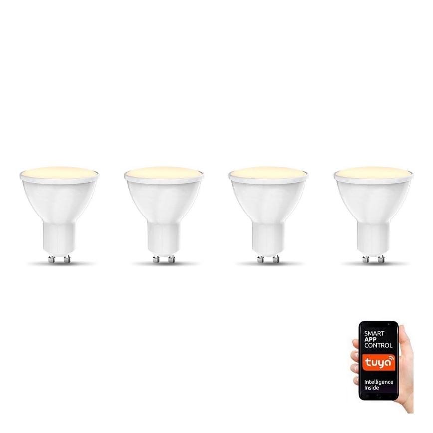 B.K. Licht 1261 - LOT 4x Ampoule à intensité variable LED GU10/5,5W/230V Wi-Fi Tuya 2700K