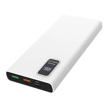 Batterie portative avec affichage LED Power Delivery 10000 mAh 3,7V blanche