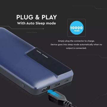 Batterie portative avec écran 10000mAh/3,7V bleue