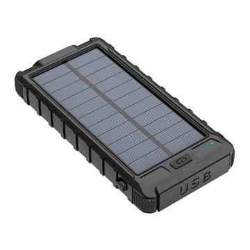 Batterie portative solaire avec lampe torche et boussole 10000mAh 3,7V